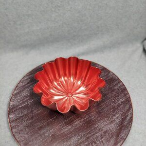 Vintage 3 1/2 Cups Copper Mold, Round Fluted Scalloped Edge Mold VTG Kitchen Dec